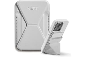 MOFT MagSafe stojak na portfel do iPhone 15/14/13/12, kompatybilny z MagSafe, wegańska skóra, magnetyczny stojak na telefon z 3 kątami widzenia, 2 przegródki na karty (Misty Cove)