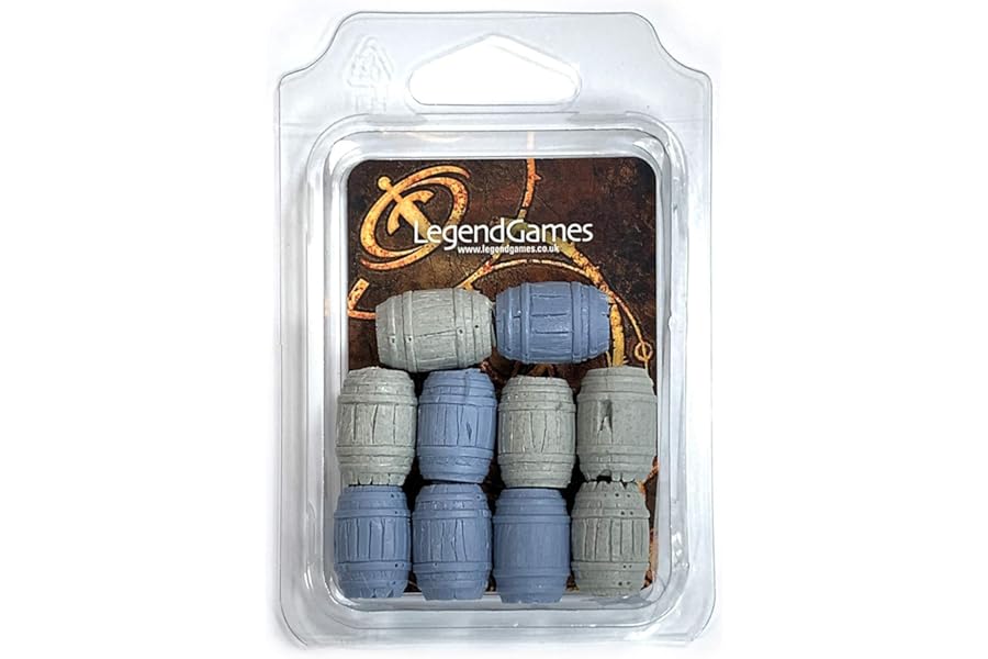 LegendGames 28mm scale Resin Barrel Set - Sealed Barrels Set 1 - contains 10 barrels.