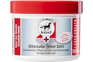 RL24 – leovet Silbersalbe – Pferdesalbe mit Silber, Panthenol & Zink – antiseptischer Pferdebalsam – Salbe mit hochwertigen Pflanzenölen – Haut- & Hufpflege – Wundsalbe ideal bei Mauke – 1 x 150 ml