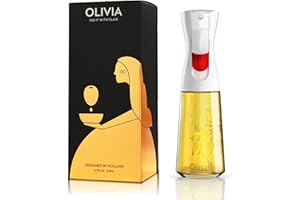 FLAIROSOL OLIVIA 200ml Spruzzatore di Olio in Vetro - Tecnologia a Spruzzo Continuo con Controllo delle Porzioni - Versatile per Cucinare, Insalate, Barbecue, Cotture al Forno, ecc. (Foglie Dorate)