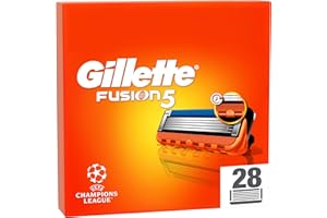 Gillette Fusion5 Rasierklingen für Männer, 28 ORIGINAL Ersatzklingen, Klingen für Herren mit größerem Gleitstreifen für Sanftes Gleiten und 5 Klingen für eine Gründliche und Komfortable Rasur