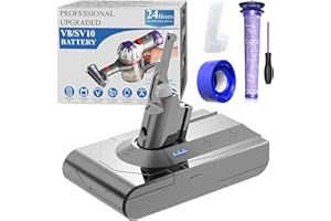 DTK Batterie pour Dyson V8 Batterie SV10 Compatible avec V8 Animal Absolute Fluffy Motorhead Trigger Car+Boat HEPA Slim avec 2 Filtres