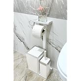 3'&uuml; 1 Arada Banyo Seti Tuvalet Kağıtlık, &Ccedil;&ouml;p Kovası Ve Tuvalet Fır&ccedil;a Takımı (Krom Beyaz)
