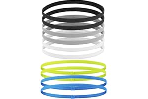 FVIZAL Boys Headband for Kids, 10 Pcs Sports Boys, Men Women Elastic Hairbands Non Slip Thin Headbands Sport Hair Band Football Running Yoga Workout (Multicolour), 40cm*1cm (YDYJFDHLH10ZYUK)