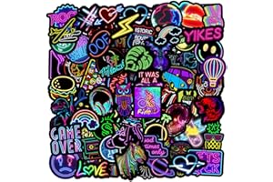 RGBEE Wasserfeste Aufkleber Sticker Set 100 Stücke, Vintage Graffiti Decal Neon Aufkleber für Skateboard Laptop Koffer Helm Motorrad Auto Fahrrad Computer