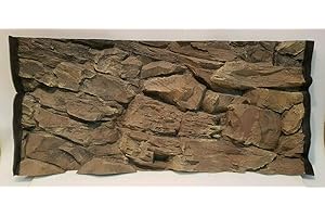 Aqua Maniac - Arrière-plan d'aquarium 3D - Roche beige, polyrésine (pas en mousse) - 4 à 6 cm d'épaisseur - Décor unique