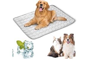 LURNODY Alfombra Perro Refrescante 100 * 70cm Alfombra Perro Refrescante CamaRefrigeración Manta Fria para Perros Manta Refrescante Perros Alfombrilla de Enfriamiento para Mascotas(Gris