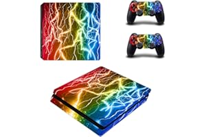 Happyit PS4 Slim Skin Sticker Autocollant Protecteur de Peau de décalque de Vinyle pour Sony Playstation 4 Slim Console + 2 Peaux de contrôleur (C) (C4)