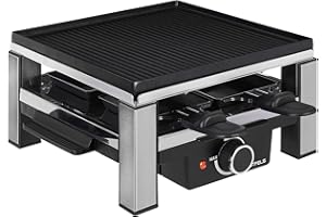 GUTFELS 4-Pfännchen-Raclette RACLETTE 4010 | Raclette Grill 4 Personen | 900 W | Antihaftbeschichtung | Stufenlose Regulierung | Raclette 4 Personen
