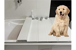 HOTGREENPEPPER Cubierta de bañera de PVC Plegable con, Tapa de baño a Prueba de Agua, Bandeja de bañera, Estante de Almacenamiento de baño de 1,2 cm de Espesor, Cubierta Aislante, Placa Antipolvo, PE