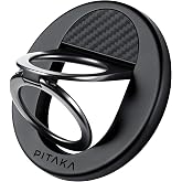 PITAKA Double-Ring Mobile Phone Holder Compatible with Magsafe Magnetic Grip Multi-angles Adjustable Finger Holder for iPhone