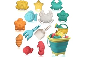 Beach Toys Set for Kids HomeMall 14pc Play Sand Toys for Toddlers Collapsible Bucket and Spade Set Outdoor Fun Sand Tools for Kids Girls Boys Summer Beach Games