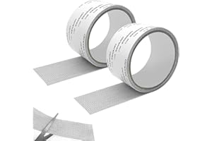 GEERDAN 2 Pcs Nastro per Riparare Zanzariere, Nastro Adesivo in Fibra di Vetro per Finestre Insetto, Zanzariera Tessuto Fibra di Vetro Screen Repair Patch, 5cm x 200cm (Grigio)