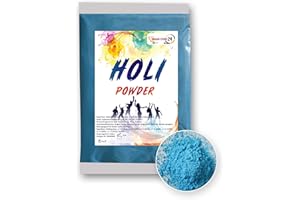 INDIAN STORE 24 1 x Holi Gulal Poudre Soluble dans l'Eau 100% Festival Naturel Séance Photo Rangoli Couleurs Rainbow Poudre sacré Sac de Couleur sacré Paillettes Couleur Poudre Photos(sky blue , bleu ciel)