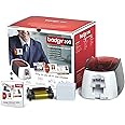 Badgy200 - ID Badge Printer- For Custom Badges and Identification Badges - Badgy200 Badge Making Machine Includes Printer, Design Software,100 White Cards and Color Ribbon for 100 Prints