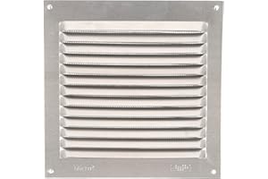 Amig - Griglia Quadrata in Alluminio con Zanzariera | Griglie di Ventilazione per Uscita d'Aria | Ideale per Soffitto di Cucina e Bagno | Misure 150 x 150 MM | Colore Argento
