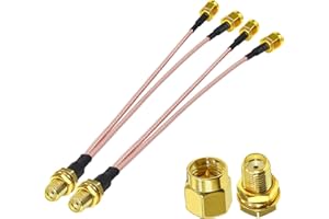 TUOLNK SMA żeński rozdzielacz kabla SMA żeński na podwójny SMA męski kabel koncentryczny w kształcie litery V przedłużacz typu V kabel pigtailowy zestaw 2 sztuk