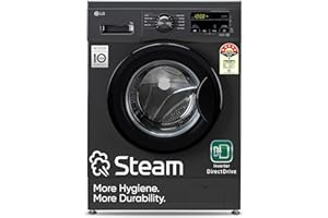 LG 7 Kg 5 Star Inverter Touch panel Fully-Automatic Front Load Washing Machine with In-Built Heater (FHM1207SDM, Middle Black