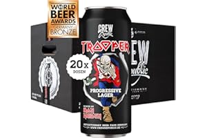 CREW REPUBLIC Trooper Craft Bier - Dosenbier 20x0,5l - Progressive Lager created by Iron Maiden - Revolutionary Beer from Germany - Inkl. 5€ Einwegpfand