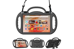 Sonlaryin Lightweight Kid-Proof Case with Strap, Handle and Kickstand for Not Fit TCL Case - Inky Black