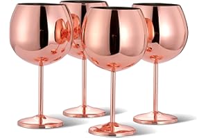 OS OAK & STEEL ENGLAND Oak & Steel – 4 vasos de cóctel Gin Tonic de acero inoxidable (XL 700 ml) – oro rosa/cobre – sólido e irrompible, regalo para cumpleaños, bodas y San Valentín