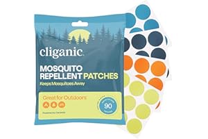 Cliganic Mosquito Patches (90 Pack) - Stickers for Adults and Kids, DEET Free Repellent