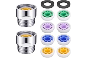 VILITI 2 Psc - Juego de limitador de flujo de ducha, reductor de presión de válvula, 4/5/6/7L/min con adaptador de ahorro de agua G1/2, piezas de repuesto universales para cabezal de ducha fijo y mano