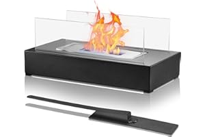 AEVQUAS Tabletop Fireplace Rectangular Portable Bio Ethanol Table Top Fire Pit Bioethanol Fire Home Kitchen Living Room Garden Balcony Ethanol Burner for Christmas, Halloween, Valentine's Day, Bir