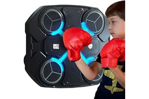 LUPATDY Smart Music Machine de boxe musicale pour enfants pour entraînement de boxe efficace – Cible de boxe murale avec gants de boxe pour adultes et enfants, appareils d'entraînement de boxe avec