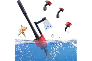 longziming Electric Aquarium Gravel Cleaner, Upgraded 6 in 1 Automatic Fish Tank Water Changer, 28W Strong Power with Suction with Extension Tube(4pcs) for Water Changing, Sand Washing