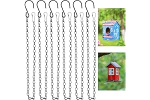 Ouligay 6 Stück Blumenampel Ketten 50cm Metallkette zum Aufhängen, Blumentopfkette Schwarz Blumenampel Metall Kette, Hängekorbketten für Blumentopf, Vogelhaus, Vogelfutterhaus, Laternen, Billboard
