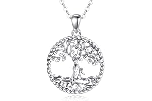 AEONSLOVE Colgante Árbol de la Vida Plata de Ley 925 para Madre e Hija Collar Arbol de la Vida Mujer con Cristal Turquesa Malaquita Collares el Arbol de la Vida Regalos Dia de la Madre