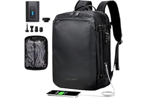 H.yeed Travel Backpack, Expandable 30L-60L Vacuum Backpack with USB&Type-C Charging Port and Pump, Waterproof Lightweight Business Rucksack, Wet Dry Separation, Fits 17.3 Inch Laptop