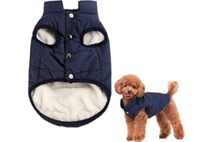 YEALAY Dog Winter Jacket Coat Windproof Puppy Dog Winter Vest Warm Fleece Clothes for Small Dogs Apparel Cold Weather/Leash Hole (XS Back Length 23cm/9in, Blue)
