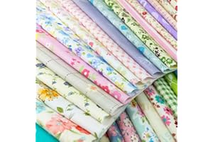 flic-flac Pure Cotton Craft Fabric Bundle Squares Patchwork Lint DIY Sewing Scrapbooking Quilting Dot Pattern Artcraft (60pcs, 8 x 8 inches)