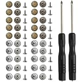 20 Replacement Buttons for Jeans, 17 mm Detachable Jeans Buttons, Jeans Buttons with Screwdriver, No Sew for Jeans, Jackets,