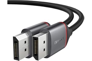 iVANKY Cable Display Port 2m, 2K a 165Hz, 2K a 144Hz, 4K a 60Hz, Admite 3D, FreeSync y G-Sync, Cable DisplayPort Compatible con Monitor Gaming 144Hz, Smart TV, Pantalla y Tarjeta Gráfica de Juego