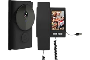 Winnes Video Campanello Senza Fili da Esterno con 1080P 3,5" IPS Schermo,Video Citofono con Fotocamera,Visione Audio Bidirezionale Notturna a Infrarossi Supporta Italiano,Senza WiFi&APP (Nero)