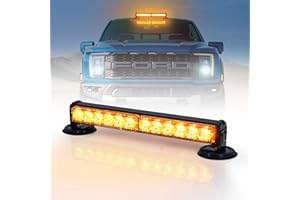 Dinfu 12 pouces Gyrophare LED Sans Fil Rechargeable Avec 14 modes de flash stroboscopique + chargeur, orange LED d'avertissement batterie barre lumineuse pour voiture tracteur auto