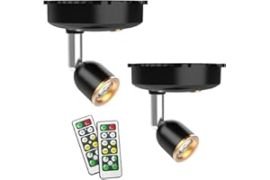 Shineled Wandstrahler, wandstrahler innen, led lampe batteriebetrieben, led leuchte mit batterie, 4 Dimmstufen Timer 4000K Warmweiß 2Pack (Black)