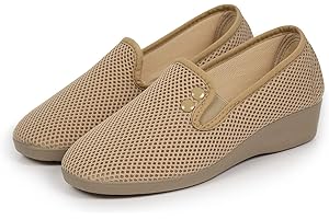 N/S CoboFamily Zapatillas de Casa Mujer Verano, Zapatillas Cómodas Respirables, Zapatos Rejilla Cuña Punta Cerrada Multicolor, Suela Caucho Talla 35-41 Hecho EN ESPAÑA