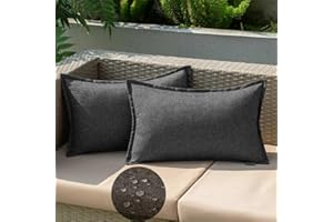 EMEMA Poszewka na poduszkę, odporna na warunki atmosferyczne, wodoodporna, poduszka dekoracyjna, 30 x 50 cm, poszewka na poduszkę, dekoracyjna poszewka na poduszkę, zestaw 2 sztuk, do ogrodu, na sofę,