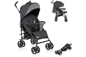 LIONELO Irma Kinderwagen bis 15 kg, leichter moderner, mit Liegefunktion, faltbar, 6-Zoll-Räder, großer Korb, Tasche, Moskitonetz