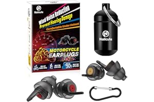 NAIICUTE Tapón oído Moto 2 pares, Tapones de protección auditiva para motociclistas, tapones para touring, protección contra el ruido, reutilizables y suaves, para el tráfico audible Negro