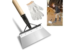 Acentor Pala di Pulizia Multifunzionale, 25cm Pala da Giardino, Pala per la Pulizia Del Giardino, Pala Piatta in Acciaio, per Rimuovere le Erbacce, Spalare la Neve (manico in legno non incluso)