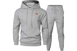 Elegancity Herren Jogginganzug Set Casual 2-Teiliger Trainingsanzug mit Kapuzenpullover und Herren Jogginghose Casual Sportanzug Pullover Hoodie Laufanzug mit Strukturmuster