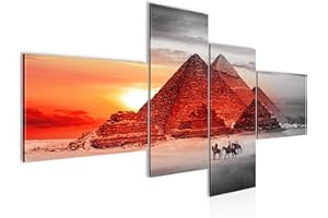 Runa Art Cuadro XXL Egipto Pirámides 200 x 100 cm Impresión de arte in Lienzo no Tejido para Sala Dormitorio 601841a