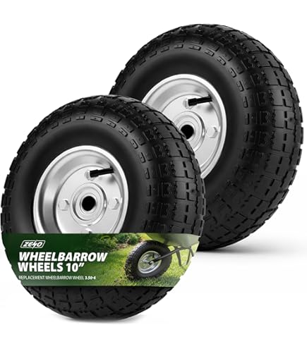 VidaXL 4pcs Sack Truck Wheels - 3.00-4 Size, PU Rubber Pneumatic Tyres, 100kg Capacity Each