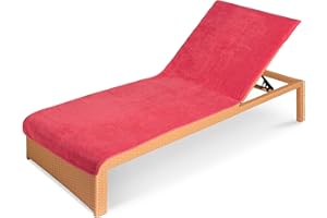 JEMIDI Frottee Schonbezug für Gartenliege Strandliege 75x200cm - Liegenauflage mit Kapuzenüberschlag waschmaschinenfest - versch. Farben