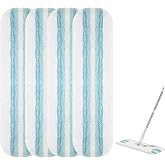 Set of 4 Replacement Covers Compatible with Vileda Mop - Microfiber Flat Wiper Covers, Washable, Reusable, Easy Assembly, for